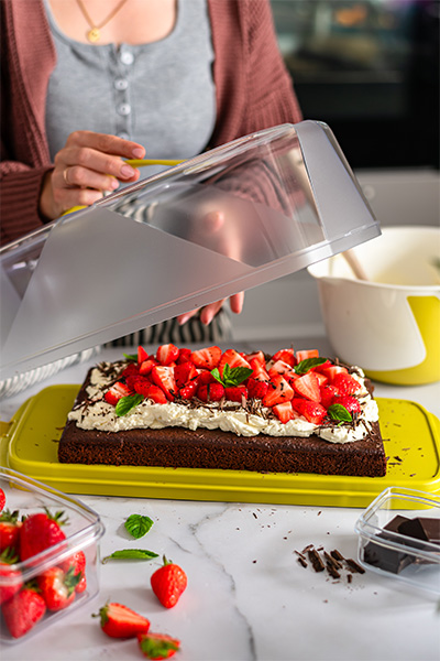 Schokokuchen-Erdbeeren